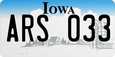 IA license plate ARS033