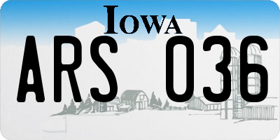 IA license plate ARS036