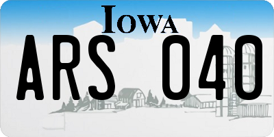 IA license plate ARS040