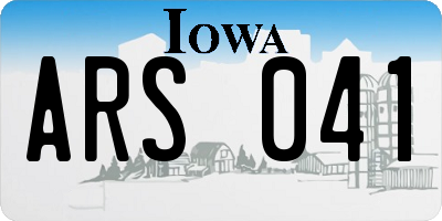 IA license plate ARS041