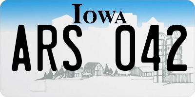 IA license plate ARS042