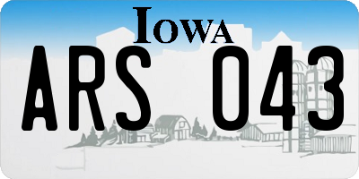 IA license plate ARS043
