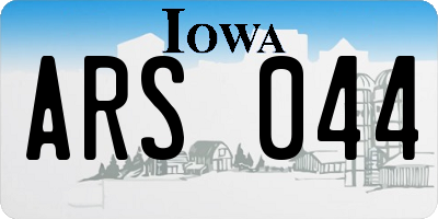 IA license plate ARS044