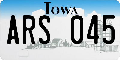 IA license plate ARS045