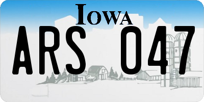 IA license plate ARS047