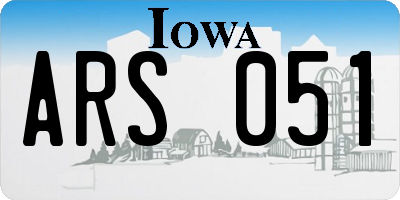 IA license plate ARS051
