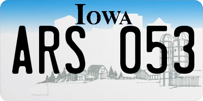 IA license plate ARS053