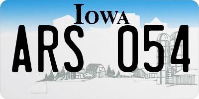 IA license plate ARS054