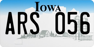 IA license plate ARS056