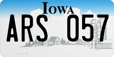IA license plate ARS057