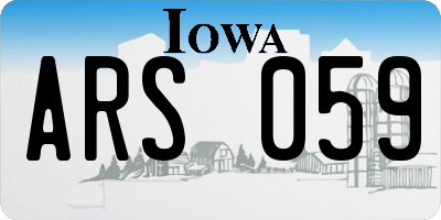 IA license plate ARS059