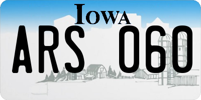 IA license plate ARS060