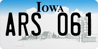 IA license plate ARS061