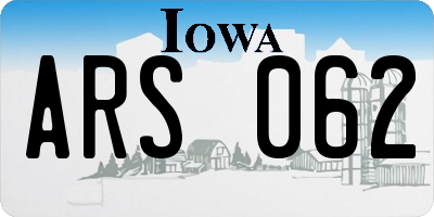 IA license plate ARS062