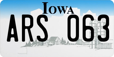IA license plate ARS063