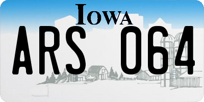 IA license plate ARS064