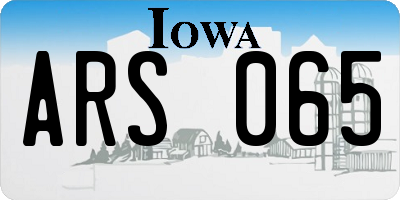 IA license plate ARS065