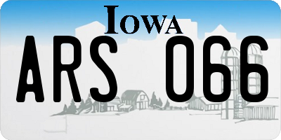 IA license plate ARS066