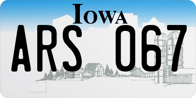 IA license plate ARS067