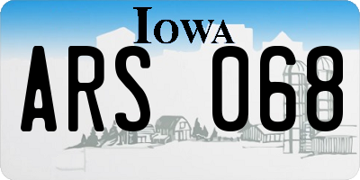 IA license plate ARS068