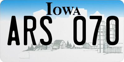 IA license plate ARS070