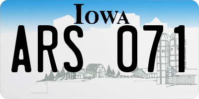 IA license plate ARS071