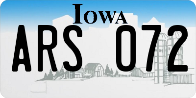 IA license plate ARS072
