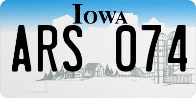 IA license plate ARS074