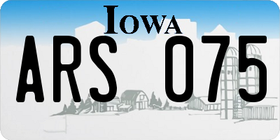 IA license plate ARS075