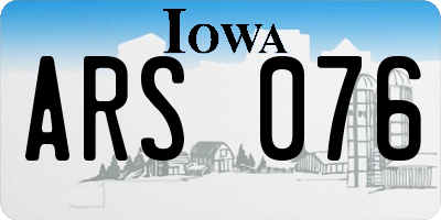 IA license plate ARS076