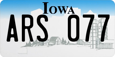 IA license plate ARS077