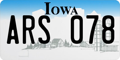 IA license plate ARS078