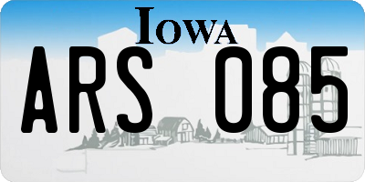 IA license plate ARS085