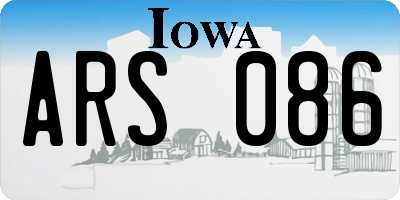 IA license plate ARS086