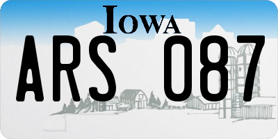 IA license plate ARS087