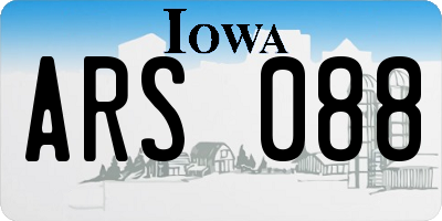 IA license plate ARS088