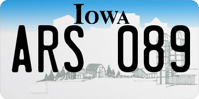 IA license plate ARS089