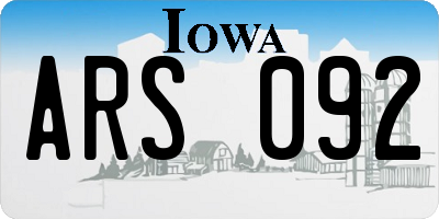 IA license plate ARS092