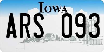 IA license plate ARS093