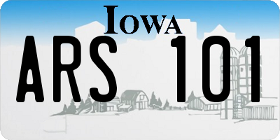 IA license plate ARS101