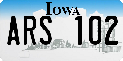 IA license plate ARS102
