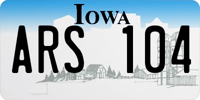 IA license plate ARS104