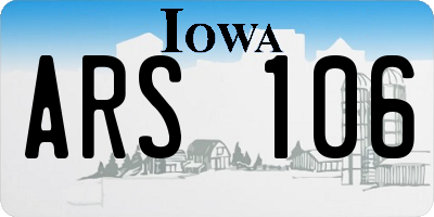 IA license plate ARS106