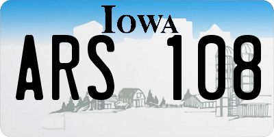IA license plate ARS108