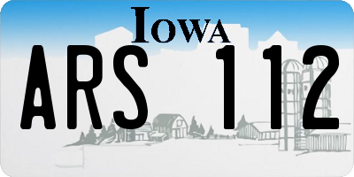 IA license plate ARS112