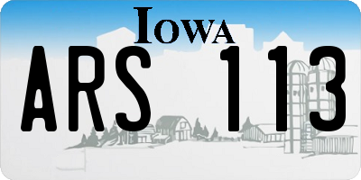 IA license plate ARS113