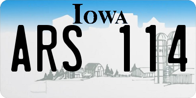 IA license plate ARS114