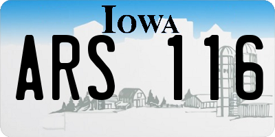 IA license plate ARS116