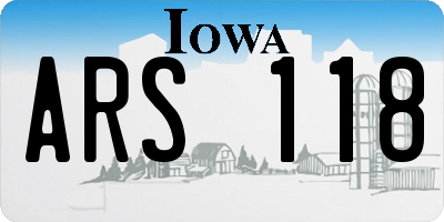 IA license plate ARS118