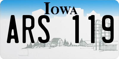 IA license plate ARS119